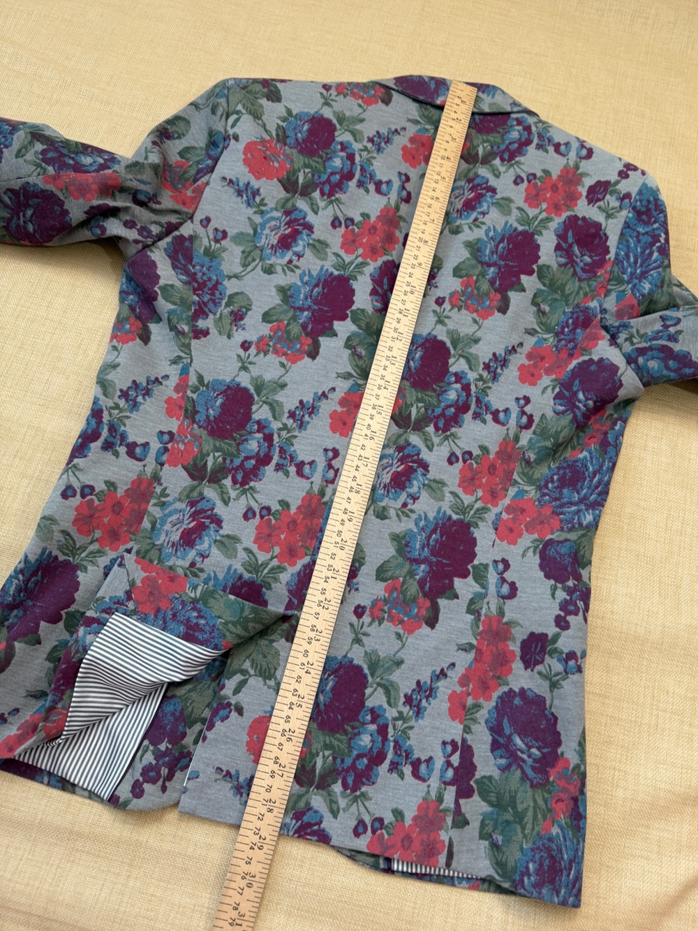 Zara Floral Jersey-like Texture Blazer Jacket - Picture 10 of 16
